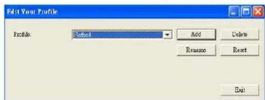 Edit Your Profile Profile: Method Add Delete Rename Reset Exit