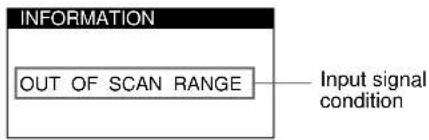 INFORMATION OUT OF SCAN RANGE Input signal condition