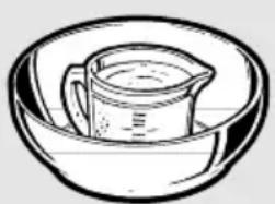 Simple line drawing of a pitcher inside a bowl (no text or symbols)