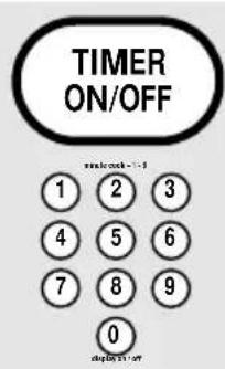 TIMER ON/OFF 1 2 3 4 5 6 7 8 9 0