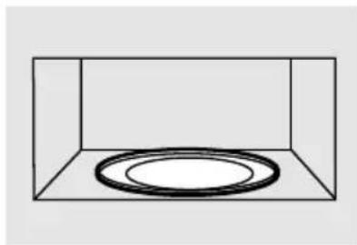 Simple line drawing of a rectangular container with a circular recessed top (no text or symbols)