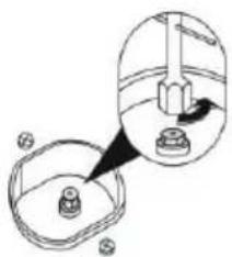 Diagram of a mechanical component with a magnified inset showing internal structure (no text or symbols)