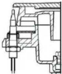 Technical cross-sectional diagram of a mechanical assembly (no visible text or labels)