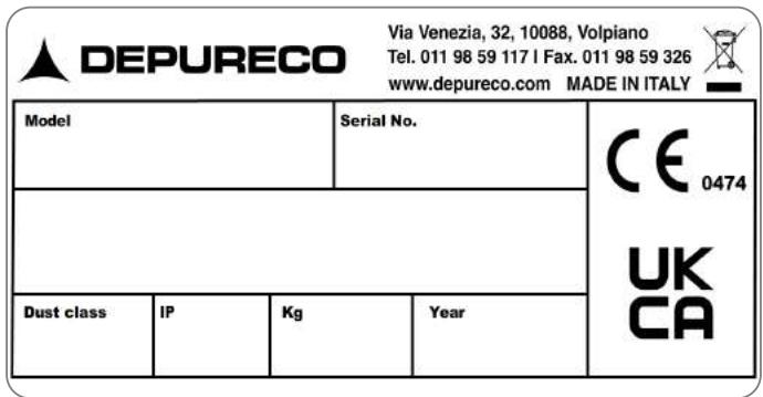 Depureco XM compresso - TARGA IDENTIFICATIVA - 1