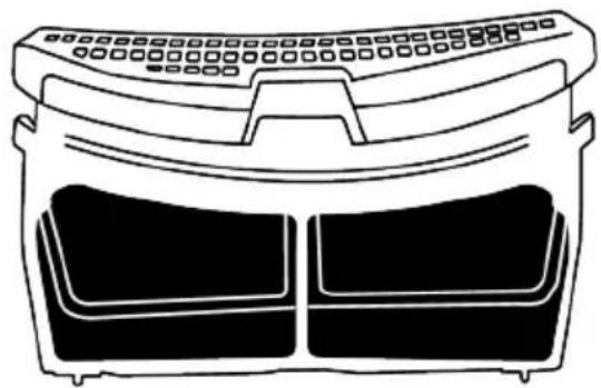 Line drawing of a car front bumper with two side panels (no text or symbols)