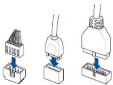 Diagram showing three steps of inserting a plug into a socket, with Chinese labels indicating each step.