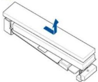 Isometric line drawing of a mechanical component with a blue checkmark indicating a specific section (no text or symbols present)