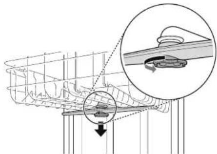 Technical diagram showing a mechanical assembly with a magnified inset highlighting a component (no text or symbols present)