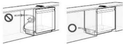 Two technical diagrams showing a container with a pipe and a circular component, no text or symbols present.