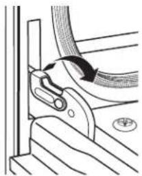 Technical line drawing of a mechanical clamp or bracket assembly (no text or symbols)