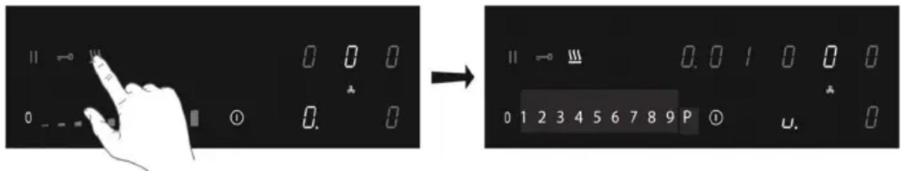 Diagram showing hand interacting with a digital display, before and after transformation, with binary input fields and control buttons.