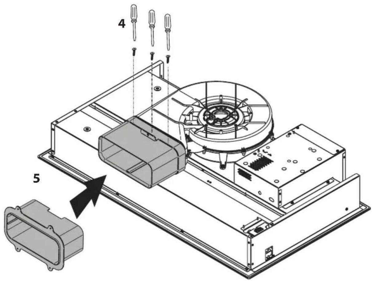 Technical diagram of an electronic device assembly with numbered components and a magnified view of the internal structure.