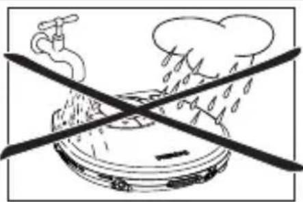 Illustration of a hot pot with steam rising and falling, crossed by a diagonal line (no text or symbols)