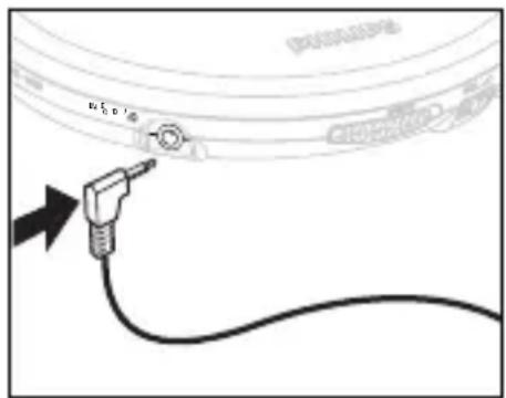 Diagram showing a cable with a connector inserted into a device (no text or symbols present)