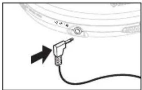 Simple line drawing of a cable with a plug inserted, no text or symbols present