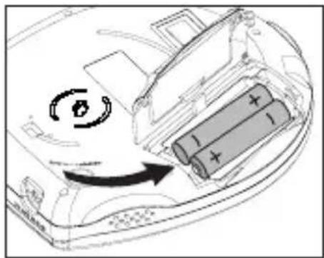 Diagram of a device interior showing battery and rotating mechanism (no text or symbols)