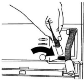 Line drawing of hands using a tool to adjust or install a mechanical component (no text or symbols visible)