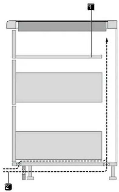 Technical diagram of a multi-level mechanical or structural assembly with labeled components (no text or symbols present)