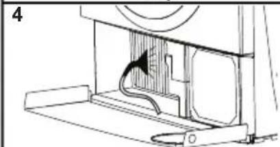 Diagram of a washing machine interior showing airflow direction and component placement (no text or symbols)