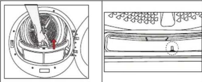 Technical line drawing of a mechanical component with internal structure and close-up detail (no text or symbols)