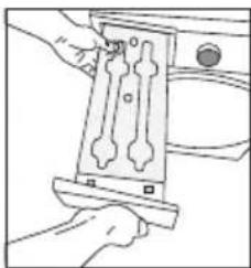 Line drawing of a hand holding a mechanical component with multiple teeth (no text or symbols)