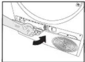 Diagram of a device's internal structure showing fan and ventilation slots (no text or symbols)
