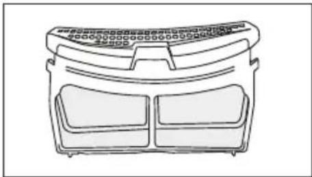 Line drawing of a device casing with two internal compartments (no text or symbols)