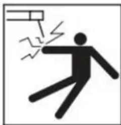 Symbolic illustration of a person falling with lightning bolts, no text or symbols present