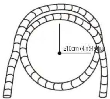 ≥10cm (4in)Radius
