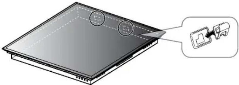 PANASONIC KY-B627GF - Befestigen Sie die Klemmen am Gerät (2 x hinten). - 1