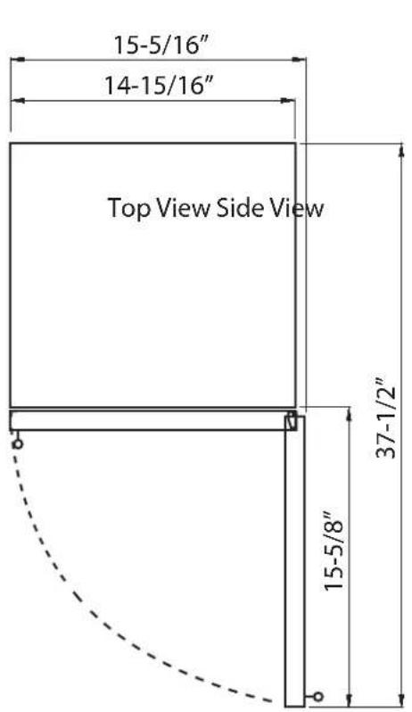 15-5/16" 14-15/16" Top View Side View 37-1/2" 15-5/8"