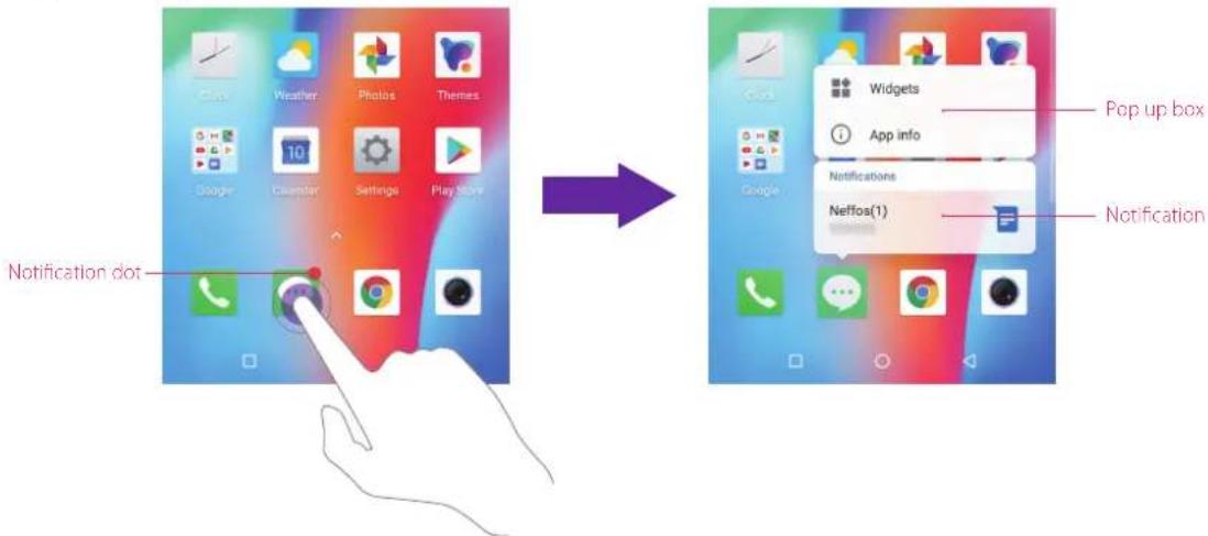 Notification dot Pop up box Notifications Neffos(1) Notification