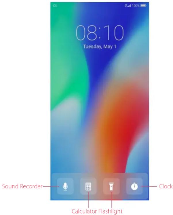 08:10 Tuesday, May 1 Sound Recorder Clock Calculator Flashlight