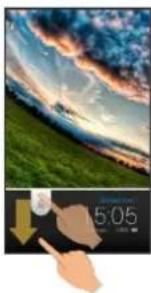 Digital display showing a sunset over green grass with a digital clock icon below (no readable text or symbols)