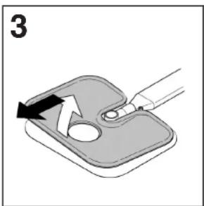 Illustration of a hand holding a small object with arrows indicating motion (no text or symbols)
