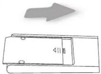Simple line drawing of a door with an arrow pointing upward (no text or symbols)