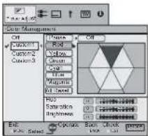 Core Management Off Custom1 Custom2 Custom3 Type Red Yellow Green Blue Magenta Off Based RGB Saturation Brightness OK Cancel Back Check Preview