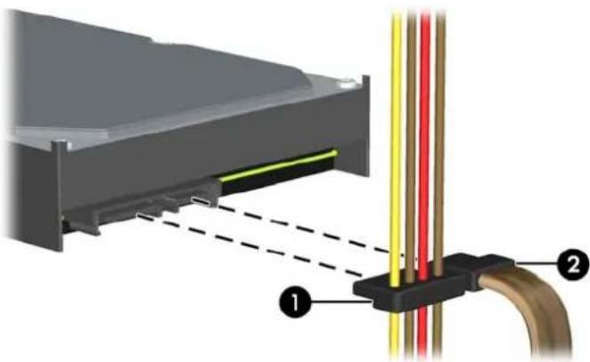 Technical diagram showing a mechanical assembly with labeled components (1 and 2), no readable text or symbols present.