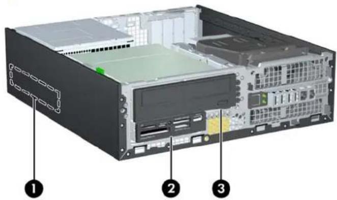 Diagram of a computer drive showing labeled components including drive, ports, and memory