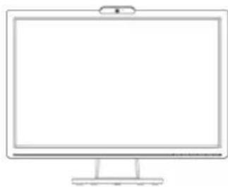 Line drawing of a flat-screen computer monitor with no text or symbols on the screen