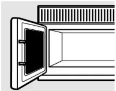 Simple line drawing of a door opening with a panel, no text or symbols present