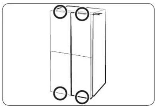 Simple line drawing of a rectangular container with two circular ports, no text or symbols present.
