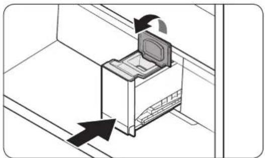 Diagram of a microwave oven with airflow arrows indicating direction (no text or symbols)