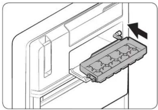 Diagram of a device's internal structure showing a connector with a handle and arrow indicating direction (no text or symbols)