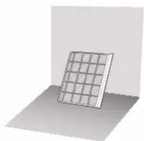 3D rendering of a grid-patterned panel on a flat surface (no text or symbols)