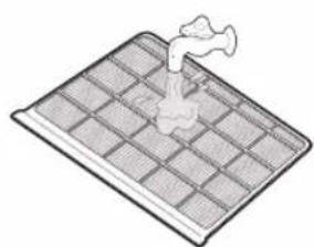 Illustration of a faucet inserted into a grid-patterned surface (no text or symbols)