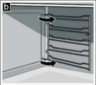 Diagram of a wall-mounted rack with a rotating arm, no text or symbols present