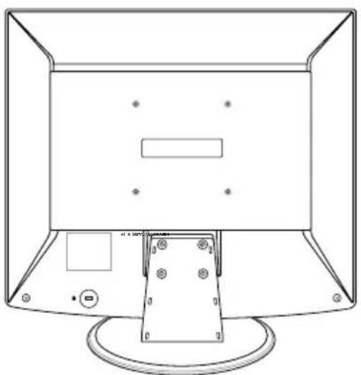 Line drawing of a computer monitor with a stand and control buttons (no text or symbols)