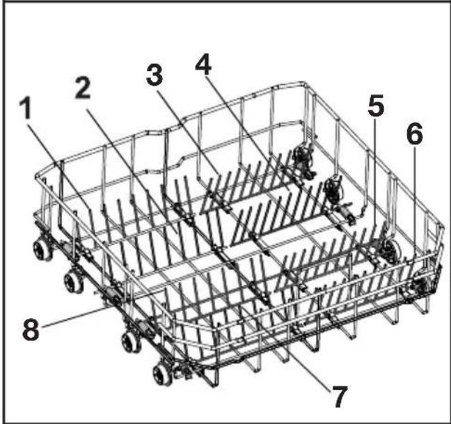 BEKO DSFN 6632 X - Varillas abatibles de la cesta inferior (4 & 8 piezas) (dependiendo del modelo) - 2