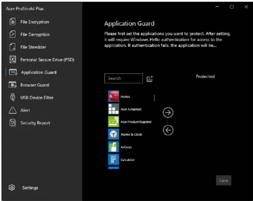 ACER TravelMate P4 13 - Protection des applications - 1
